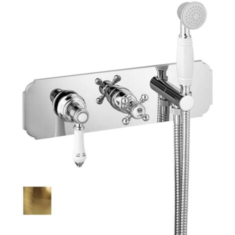 Sapho Vienna - Miscelatore da incasso per doccia con soffione, per 3 apparecchi, con corpo, bronzo VO143BR