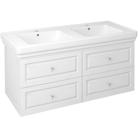 Sapho Violeta - Meuble-lavabo, 116x52x49 cm, 4 tiroirs, blanc VI125-3131