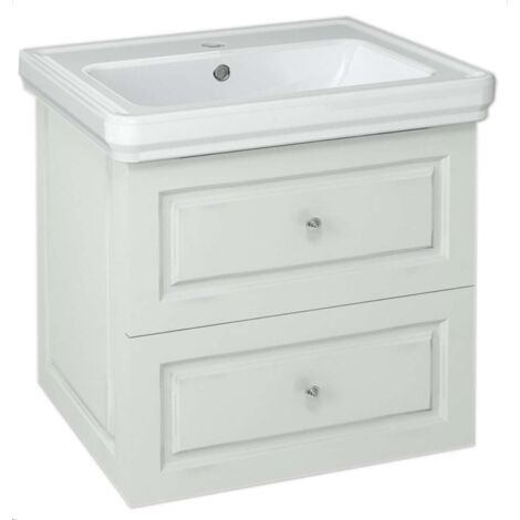 Sapho Violeta - Mueble de lavabo 54x52x43 cm, 2 cajones, blanco VI060-3131