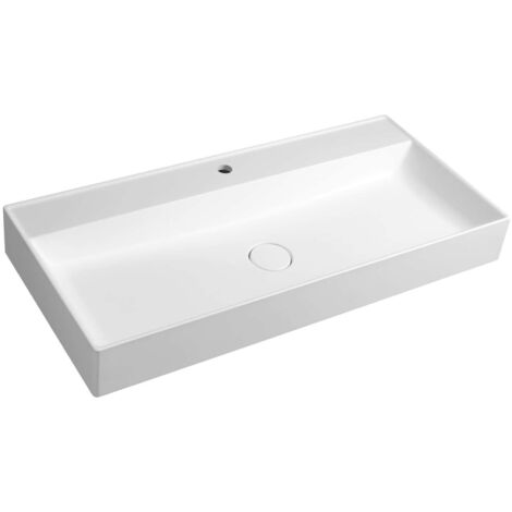 Sapho Waschtische und Waschbecken - Waschbecken 100x47 cm, ohne Überlauf, Hahnloch, weiß TW100