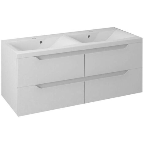 Sapho Wave - Armario bajo lavabo doble, 120x50x48 cm, blanco WA120-3030