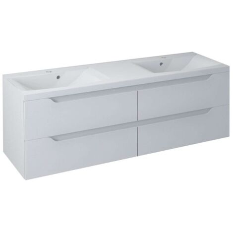 Sapho Wave - Armario bajo lavabo doble, 150x50x48 cm, blanco WA150-3030