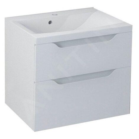 Sapho Wave - Meuble vasque, 600x650x480 mm, 2 tiroirs, blanc WA060-3030