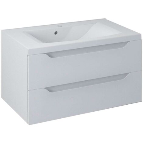 Sapho Wave - Waschtischunterschrank 80x45x48 cm, 2 Schubladen, weiß WA080-3030