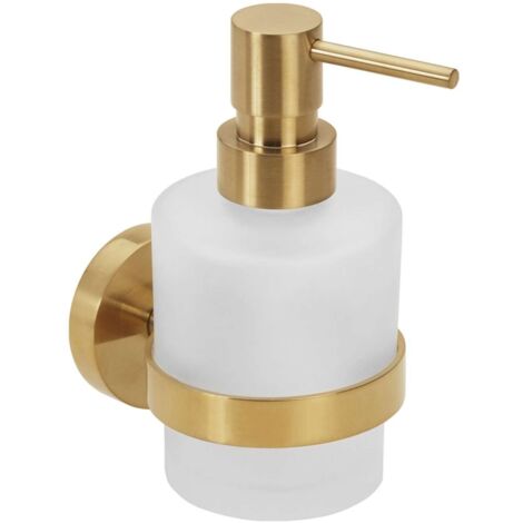 Sapho X-Round - Distributeur de savon avec support, verre mat / doré XR103GB