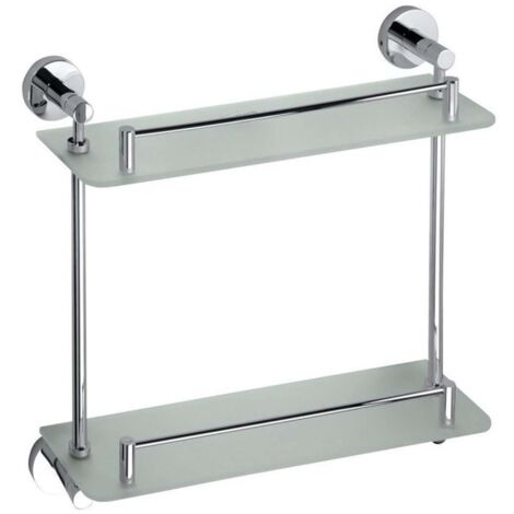 Sapho X-Round - Doppelablage, Länge 40 cm, Glas / verchromt XR602