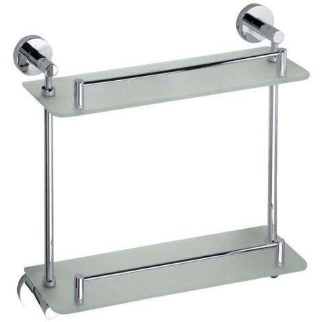 Sapho X-Round - Estante doble, longitud 40 cm, vidrio/cromo XR602