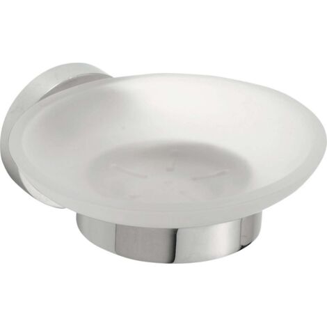 Sapho X-Round - Jabonera con soporte, vidrio/cromo XR803