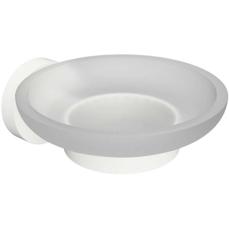 Sapho X-Round - Jabonera, cristal esmerilado/blanco XR803W