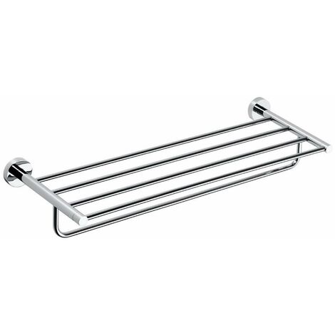 Sapho X-Round - Mensola con portasciugamani, lunghezza 65 cm, cromo XR415