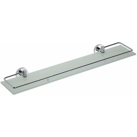 Sapho X-Round - Mensola con sponda pieghevole, lunghezza 60 cm, vetro/cromo XR600