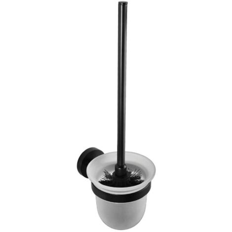 Sapho X-Round - Scopino per WC a parete con supporto, vetro satinato/nero XR303B