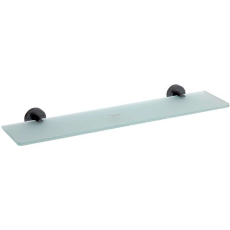 Sapho X-Round - Wandregal, Länge 60 cm, Milchglas/schwarz XR609B