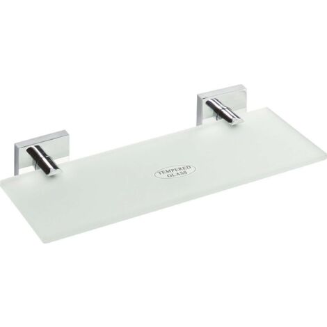 Sapho X-SQUARE - Ablage, Länge 30 cm, Milchglas/verchromt XQ602 XQ602