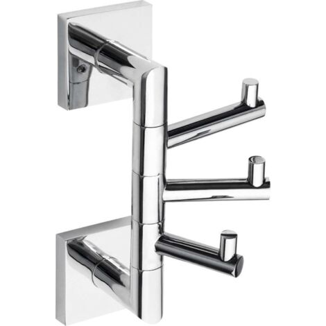 Sapho X-SQUARE - Gancho triple giratorio, cromo XQ204