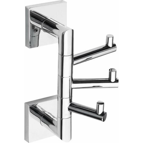 Sapho X-SQUARE - Gancio a 3 girevole, cromo XQ204
