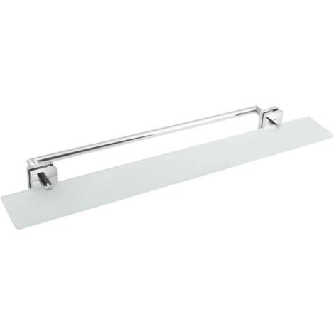 Sapho X-SQUARE - Mensola con portasciugamani, lunghezza 800 mm, vetro latte/cromo XQ458