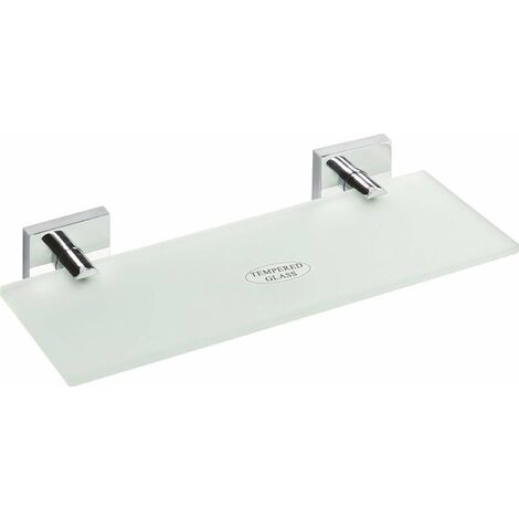 Sapho X-SQUARE - Mensola, lunghezza 30 cm, vetro opalino/cromo XQ602