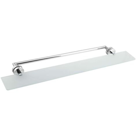 Sapho X-SQUARE - Wandregal mit Handtuchhalter, Länge 80 cm, Milchglas/Chrom XR458