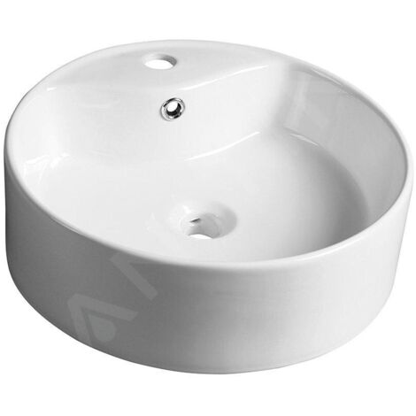 Sapho Yakarta - Lavabo à poser, avec trop-plein, trou pour robinetterie, blanc BH7021