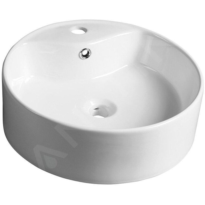 Yakarta - Lavabo à poser, avec trop-plein, trou pour robinetterie, blanc BH7021 - Sapho