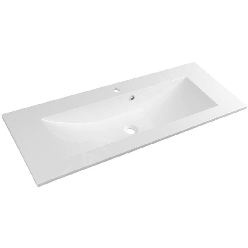 Sapho - Yukon - Lavabo 1200x450 mm, avec trop-plein, 1 trous pour robinet, blanc YU121