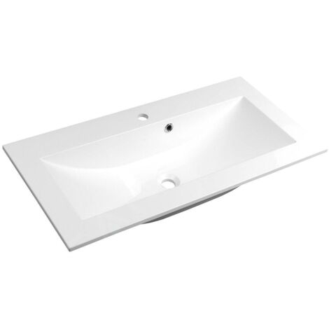 Sapho Yukon - Lavabo à encastrer 900x450 mm, avec trop-plein, trou pour robinetterie, blanc 55900
