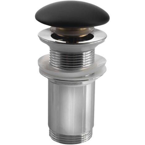 Sapho Zubehör - Verschließbarer Ablauf für Waschtische ohne Überlauf, Click Clack, schwarz matt AR901