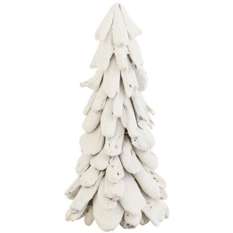 Sapin de Noël à Poser "Bois Flotté" 50cm Blanc