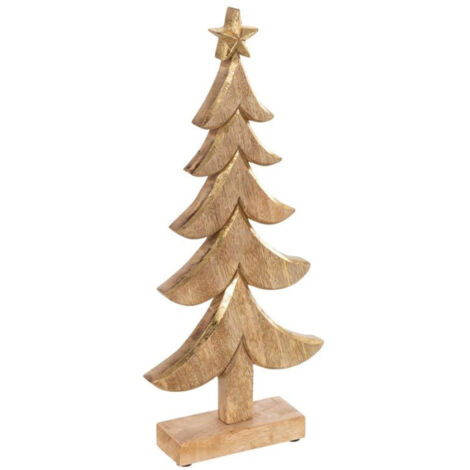 Sapin de Noël à Poser "Bois Manguier" 41cm Naturel