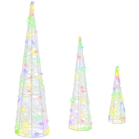 Sapin de Noël  Arbre de Noël 3 pcs Multicolore 20 x 20 x 80 cm Acrylique