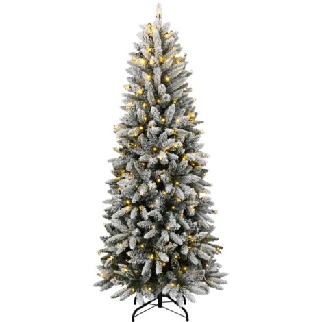 Sapin de Noël  Arbre de Noël artificiel 300 LED et neige floquée 180 cm