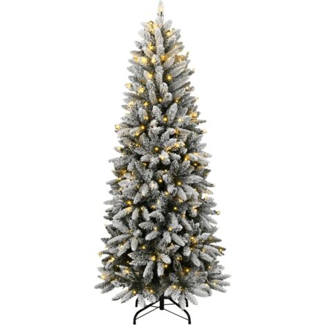 Sapin de Noël  Arbre de Noël artificiel 300 LED et neige floquée 210 cm
