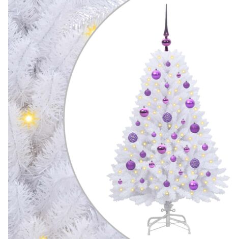 Sapin de Noël  Arbre de Noël Artificiel à Branches Articulées Blanc 120 cm