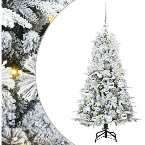 Sapin de Noël  Arbre de Noël Artificiel à Branches Articulées Blanc 120 cm