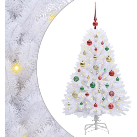 Sapin de Noël  Arbre de Noël Artificiel à Branches Articulées Blanc 120 cm
