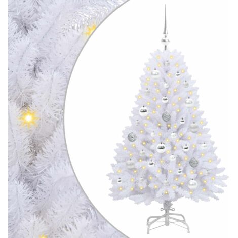 Sapin de Noël  Arbre de Noël Artificiel à Branches Articulées Blanc 120 cm