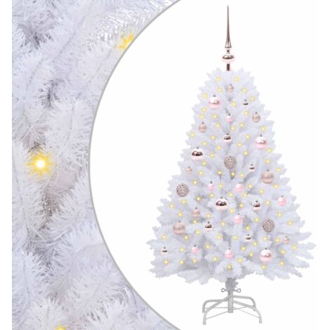 Sapin de Noël  Arbre de Noël Artificiel à Branches Articulées Blanc 120 cm