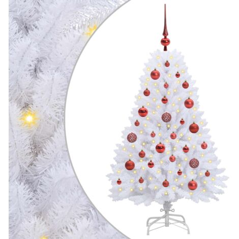 Sapin de Noël  Arbre de Noël Artificiel à Branches Articulées Blanc 120 cm