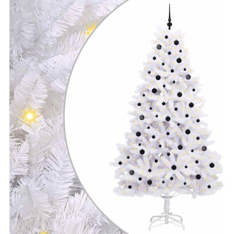 Sapin de Noël  Arbre de Noël Artificiel à Branches Articulées Blanc 240 cm
