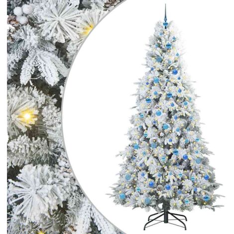 Sapin de Noël  Arbre de Noël Artificiel à Branches Articulées Blanc 240 cm