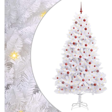 Sapin de Noël  Arbre de Noël Artificiel à Branches Articulées Blanc 240 cm