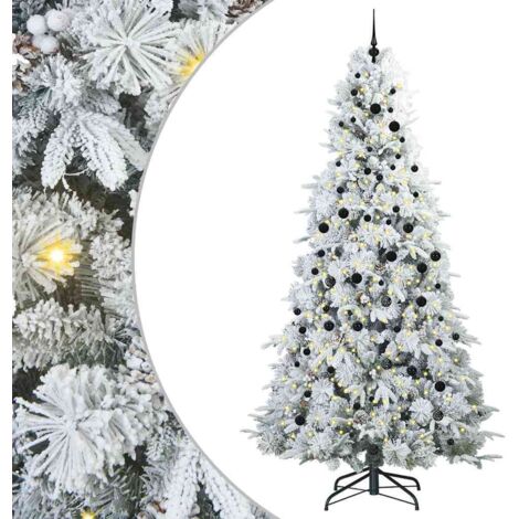 Sapin de Noël  Arbre de Noël Artificiel à Branches Articulées Blanc 240 cm