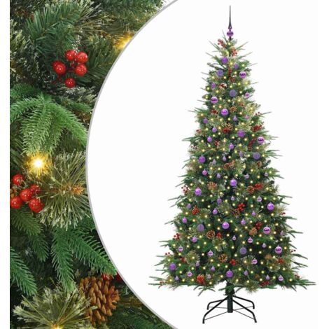 Sapin de Noël  Arbre de Noël Artificiel à Branches Articulées Vert 240 cm