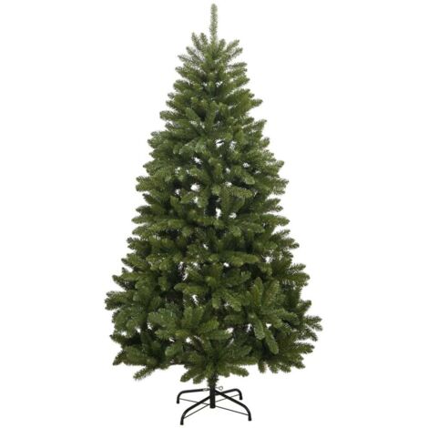 Sapin de Noël Arbre de Noël artificiel à charnières avec support vert 210 cm
