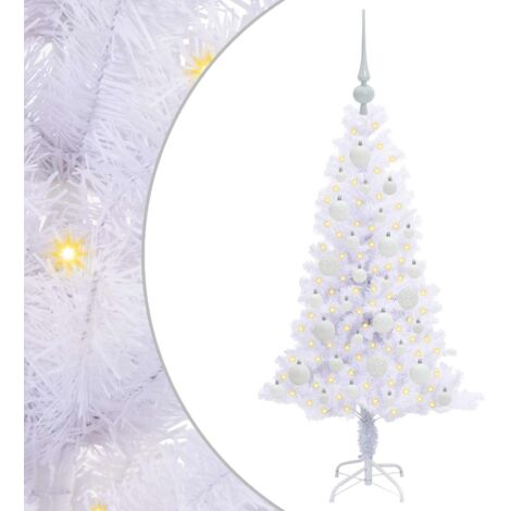 Sapin de Noël  Arbre de Noël artificiel avec 150 LED Blanc 120 cm PVC et Acier