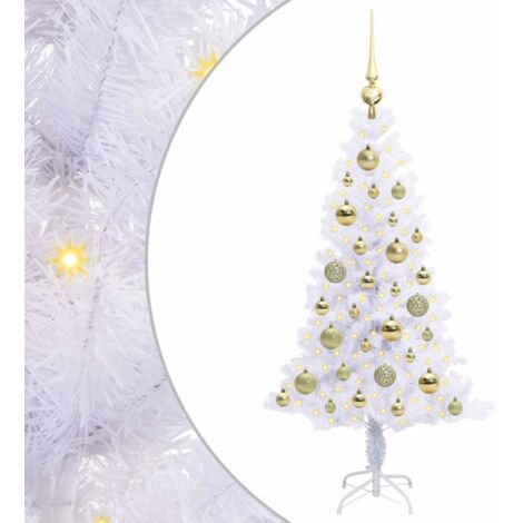 Sapin de Noël  Arbre de Noël artificiel avec 150 LED Blanc 120 cm PVC et Acier