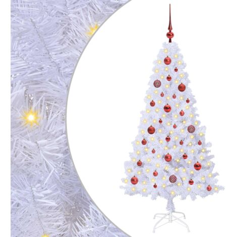 Sapin de Noël  Arbre de Noël artificiel avec 150 LED Blanc 150 cm PVC et Acier