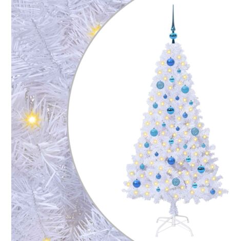 Sapin de Noël  Arbre de Noël artificiel avec 150 LED Blanc 150 cm PVC et Acier