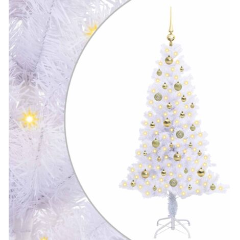 Sapin de Noël  Arbre de Noël artificiel avec 150 LED Blanc 150 cm PVC et Acier